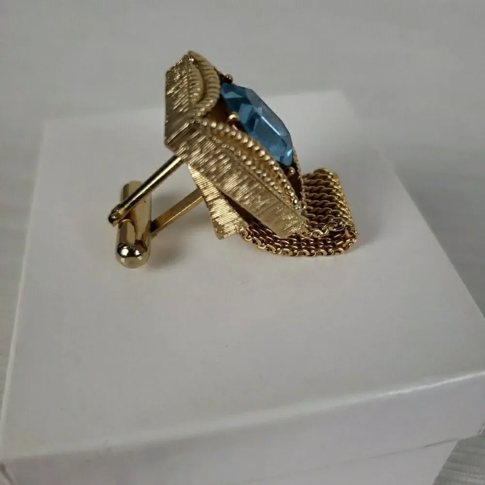 Vintage Swank Cufflinks Tie Clips Pins Silver Gold Tone Tigers Eye Jade Mens